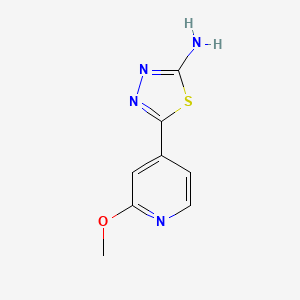 molecular formula C8H8N4OS B13684310 2-Amino-5-(2-methoxy-4-pyridyl)-1,3,4-thiadiazole 