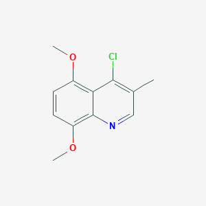 molecular formula C12H12ClNO2 B13684327 4-Chloro-5,8-dimethoxy-3-methylquinoline CAS No. 58868-24-9