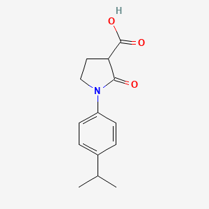 molecular formula C14H17NO3 B1368433 2-Oxo-1-[4-(propan-2-yl)phenyl]pyrrolidine-3-carboxylic acid 