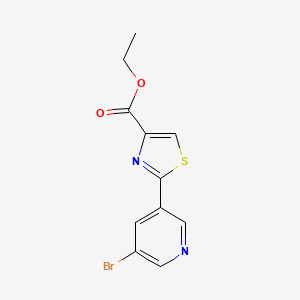 molecular formula C11H9BrN2O2S B13684338 Ethyl 2-(5-Bromopyridin-3-yl)thiazole-4-carboxylate 
