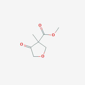 molecular formula C7H10O4 B13684393 Methyl 3-methyl-4-oxotetrahydrofuran-3-carboxylate 