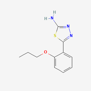 molecular formula C11H13N3OS B13684414 2-Amino-5-(2-propoxyphenyl)-1,3,4-thiadiazole 