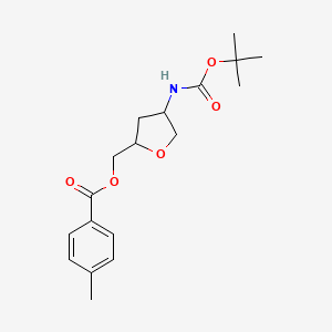 molecular formula C18H25NO5 B13684434 [(2S,4S)-4-(Boc-amino)-2-tetrahydrofuryl]methyl 4-Methylbenzoate 