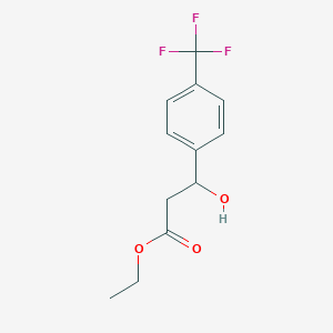 molecular formula C12H13F3O3 B13684444 Ethyl 3-hydroxy-3-(4-(trifluoromethyl)phenyl)propanoate 