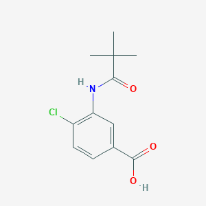 molecular formula C12H14ClNO3 B1368449 4-Chloro-3-(2,2-dimethylpropanamido)benzoic acid 