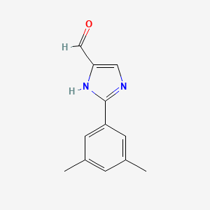 molecular formula C12H12N2O B13684523 2-(3,5-Dimethylphenyl)-1H-imidazole-5-carbaldehyde 