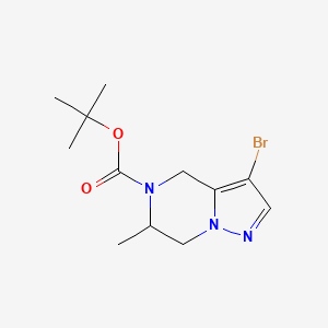 molecular formula C12H18BrN3O2 B13684548 Tert-butyl 3-bromo-6-methyl-6,7-dihydropyrazolo[1,5-A]pyrazine-5(4H)-carboxylate 