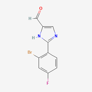 molecular formula C10H6BrFN2O B13684562 2-(2-Bromo-4-fluorophenyl)-1H-imidazole-5-carbaldehyde 