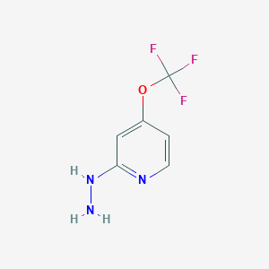 molecular formula C6H6F3N3O B13684604 2-Hydrazinyl-4-(trifluoromethoxy)pyridine 