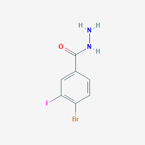 molecular formula C7H6BrIN2O B13684633 4-Bromo-3-iodobenzohydrazide 