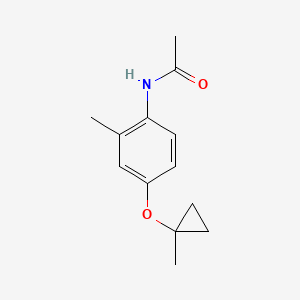 molecular formula C13H17NO2 B13684639 Acetamide, N-[2-methyl-4-[(1-methylcyclopropyl)oxy]phenyl]- 
