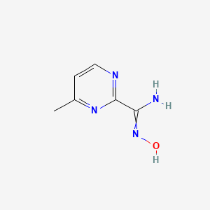molecular formula C6H8N4O B13684652 N'-hydroxy-4-methylpyrimidine-2-carboximidamide 