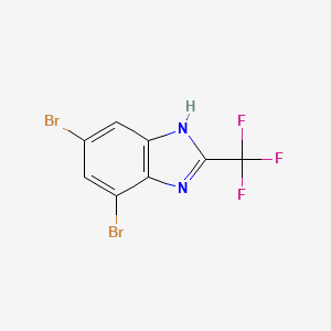 molecular formula C8H3Br2F3N2 B13684716 Benzimidazole, 4,6-dibromo-2-(trifluoromethyl)- CAS No. 6609-53-6