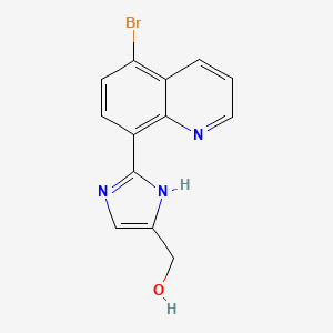 molecular formula C13H10BrN3O B13684717 2-(5-Bromo-8-quinolyl)imidazole-5-methanol 