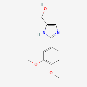 molecular formula C12H14N2O3 B13684720 2-(3,4-Dimethoxyphenyl)imidazole-5-methanol 