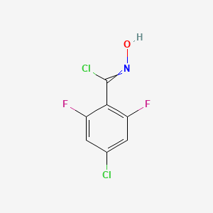 molecular formula C7H3Cl2F2NO B13684760 4-chloro-2,6-difluoro-N-hydroxybenzenecarboximidoyl chloride 