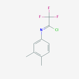 molecular formula C10H9ClF3N B13684764 N-(3,4-Dimethylphenyl)-2,2,2-trifluoroacetimidoyl Chloride 