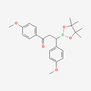molecular formula C23H29BO5 B13684766 1,3-Bis(4-methoxyphenyl)-3-oxopropylboronic Acid Pinacol Ester 