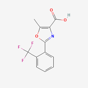 molecular formula C12H8F3NO3 B13684779 5-Methyl-2-[2-(trifluoromethyl)phenyl]oxazole-4-carboxylic Acid 