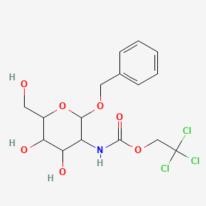 molecular formula C16H20Cl3NO7 B13684785 2,2,2-Trichloroethyl [(2R,3R,4R,5S,6R)-2-(Benzyloxy)-4,5-dihydroxy-6-(hydroxymethyl)tetrahydro-2H-pyran-3-yl]carbamate 