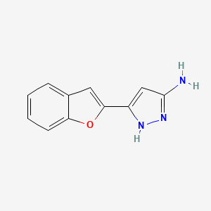 molecular formula C11H9N3O B1368483 3-(1-benzofuran-2-yl)-1H-pyrazol-5-amine 
