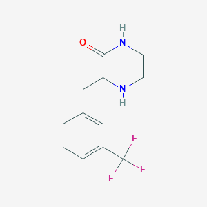 molecular formula C12H13F3N2O B13684835 3-(3-Trifluoromethyl-benzyl)-piperazin-2-one 