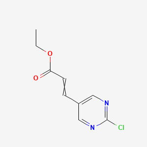 molecular formula C9H9ClN2O2 B13684837 Ethyl (E)-3-(2-Chloro-5-pyrimidinyl)acrylate 