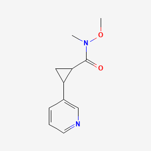 molecular formula C11H14N2O2 B13684857 N-Methoxy-N-methyl-2-(3-pyridyl)cyclopropanecarboxamide 