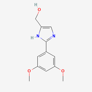 molecular formula C12H14N2O3 B13684865 2-(3,5-Dimethoxyphenyl)imidazole-5-methanol 