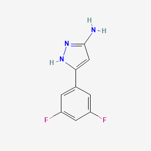 molecular formula C9H7F2N3 B1368488 5-(3,5-difluorophenyl)-1H-pyrazol-3-amine 