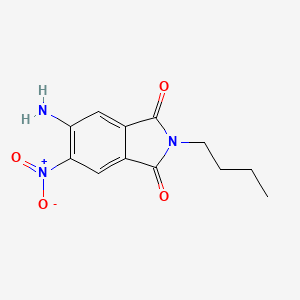 molecular formula C12H13N3O4 B13684887 5-Amino-2-butyl-6-nitroisoindoline-1,3-dione 