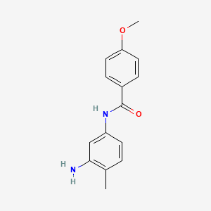 molecular formula C15H16N2O2 B1368490 N-(3-Amino-4-methylphenyl)-4-methoxybenzamide CAS No. 1016796-09-0