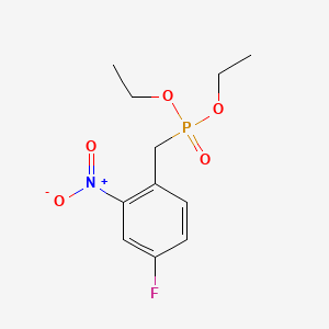molecular formula C11H15FNO5P B13684948 Diethyl 4-Fluoro-2-nitrobenzylphosphonate 