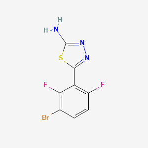 molecular formula C8H4BrF2N3S B13684963 2-Amino-5-(3-bromo-2,6-difluorophenyl)-1,3,4-thiadiazole 