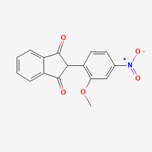 molecular formula C16H11NO5 B13684992 2-(2-Methoxy-4-nitrophenyl)-1H-indene-1,3(2H)-dione 