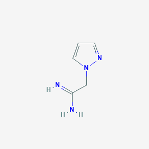 molecular formula C5H8N4 B1368500 2-(1H-pyrazol-1-yl)ethanimidamide 