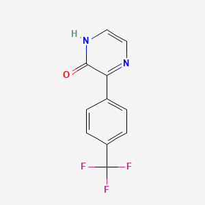 molecular formula C11H7F3N2O B13685049 3-[4-(Trifluoromethyl)phenyl]pyrazin-2(1H)-one 