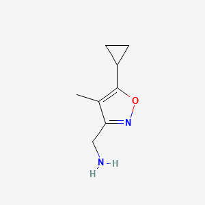 molecular formula C8H12N2O B13685055 (5-Cyclopropyl-4-methyl-3-isoxazolyl)methanamine 