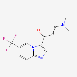molecular formula C13H12F3N3O B13685070 (E)-3-(Dimethylamino)-1-[6-(trifluoromethyl)imidazo[1,2-a]pyridin-3-yl]-2-propen-1-one 