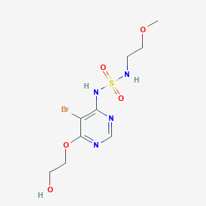 molecular formula C9H15BrN4O5S B13685077 1-[5-Bromo-6-[(2-hydroxyethyl)oxy]-4-pyrimidinyl]-N-(2-methoxyethyl)azanesulfonamide 