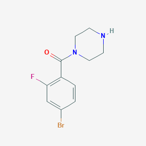 molecular formula C11H12BrFN2O B1368508 4-(4-Bromo-2-fluorobenzoyl)piperazine 