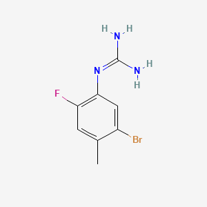 molecular formula C8H9BrFN3 B13685084 1-(5-Bromo-2-fluoro-4-methylphenyl)guanidine 