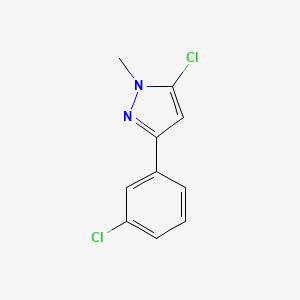 molecular formula C10H8Cl2N2 B13685088 5-Chloro-3-(3-chlorophenyl)-1-methyl-1H-pyrazole 