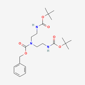 molecular formula C22H35N3O6 B13685116 N1-Cbz-N2-Boc-N1-[2-(Boc-amino)ethyl]-1,2-ethanediamine 