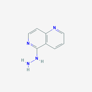 molecular formula C8H8N4 B13685123 5-Hydrazinyl-1,6-naphthyridine 