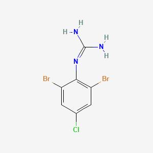 molecular formula C7H6Br2ClN3 B13685132 1-(2,6-Dibromo-4-chlorophenyl)guanidine 