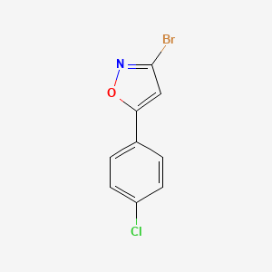 molecular formula C9H5BrClNO B13685177 3-Bromo-5-(4-chlorophenyl)isoxazole 
