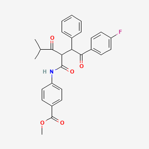 molecular formula C28H26FNO5 B13685197 Methyl 4-[2-[2-(4-Fluorophenyl)-2-oxo-1-phenylethyl]-4-methyl-3-oxopentanamido]benzoate 