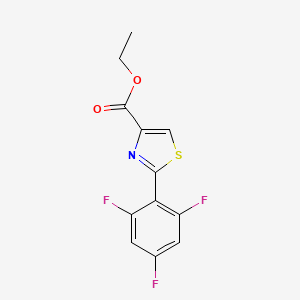 molecular formula C12H8F3NO2S B13685256 Ethyl 2-(2,4,6-Trifluorophenyl)thiazole-4-carboxylate 