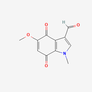 molecular formula C11H9NO4 B13685325 5-Methoxy-1-methyl-4,7-dioxo-4,7-dihydro-1H-indole-3-carbaldehyde 